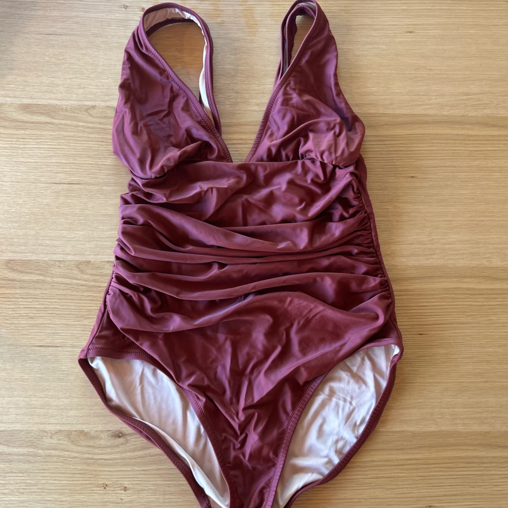 Beautiful Brown J Crew Like New Ruched One-Piece Swimsuit